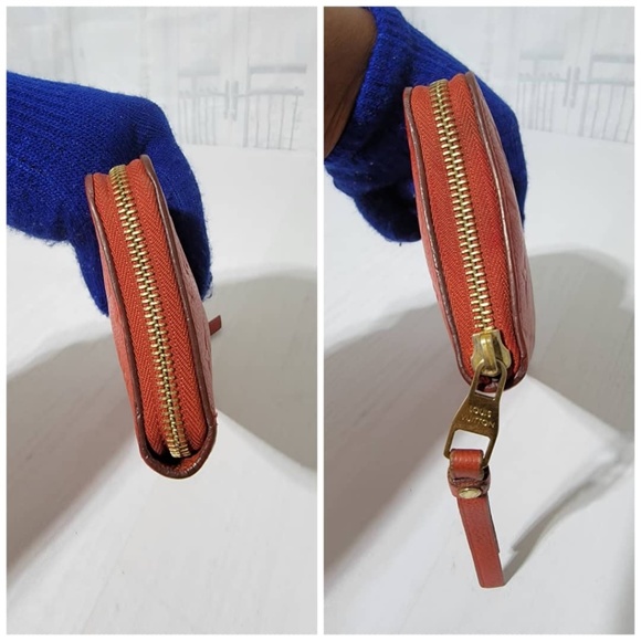 Authentic Louis Vuitton Monogram Empreinte Zippy Wallet Red - Picture 9 of 15